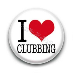 Badge I Love Clubbing Sur Fond Blanc