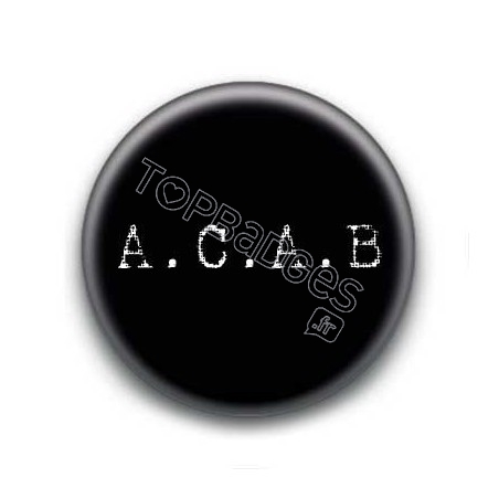 Badge A.C.A.B. Fond Noir