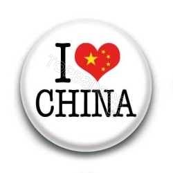Badge I Love China Sur Fond Blanc