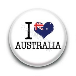 Badge I Love Australia Sur Fond Blanc