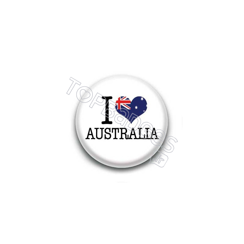 Badge I Love Australia Sur Fond Blanc