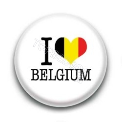 Badge I Love Belgium Sur Fond Blanc