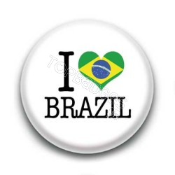 Badge I Love Brazil Sur Fond Blanc