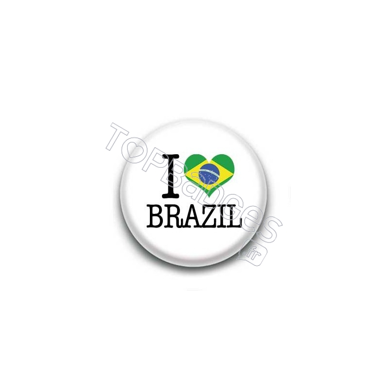 Badge I Love Brazil Sur Fond Blanc