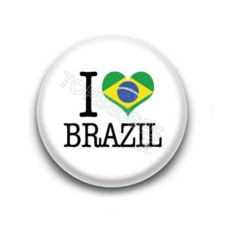 Badge I Love Brazil Sur Fond Blanc