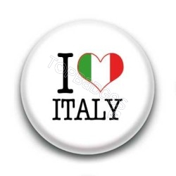 Badge I Love Italy Sur Fond Blanc