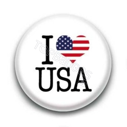 Badge I Love USA Sur Fond Blanc
