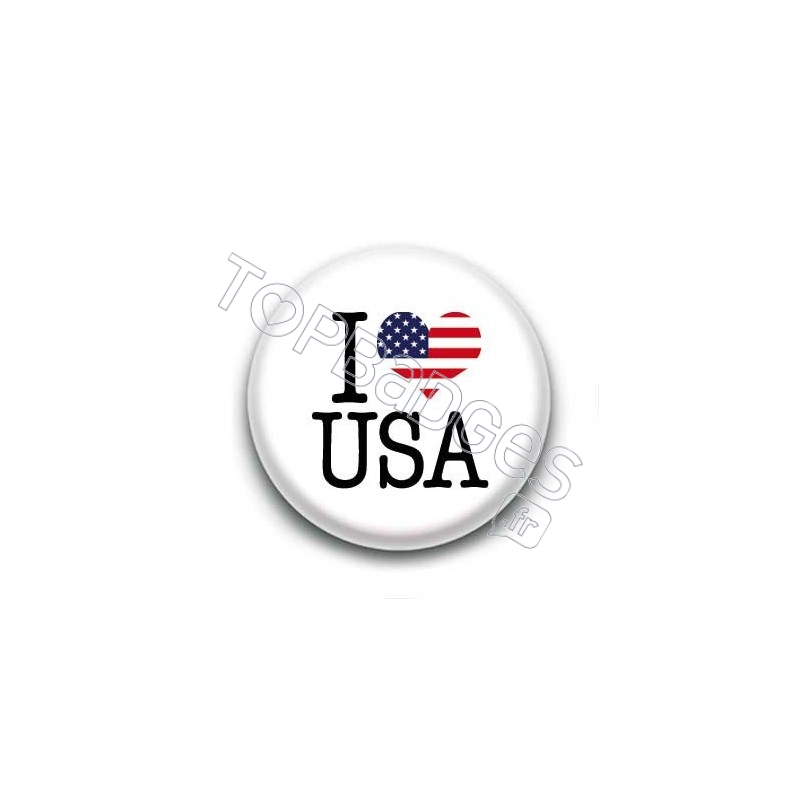 Badge I Love USA Sur Fond Blanc