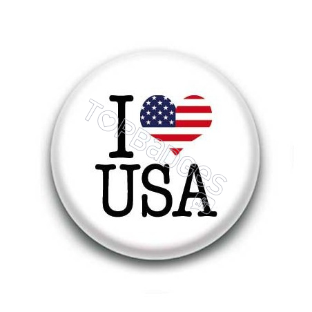 Badge I Love USA Sur Fond Blanc