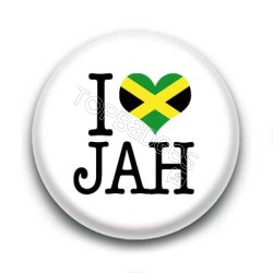 Badge I Love JAH Sur Fond Blanc