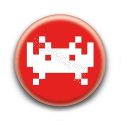 Badge Invader Pixel Rouge