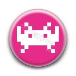 Badge Invader Pixel Rose