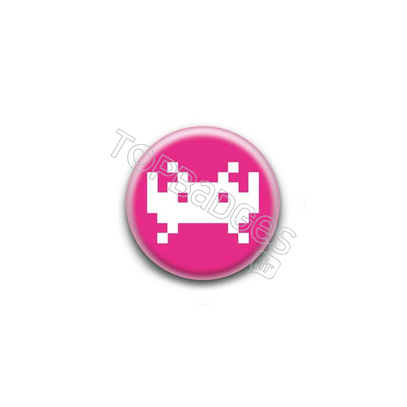 Badge Invader Pixel Rose