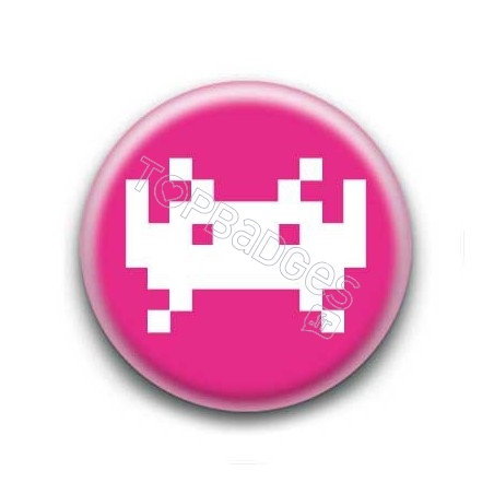 Badge Invader Pixel Rose
