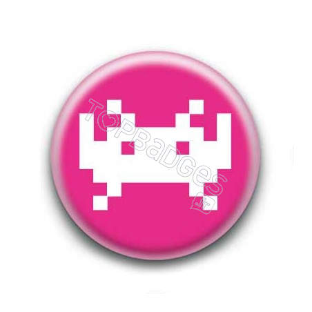 Badge Invader Pixel Rose