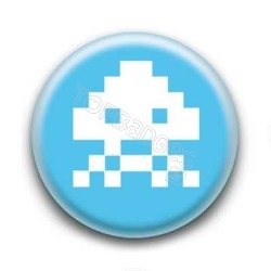 Badge Alien Pixel Turquoise