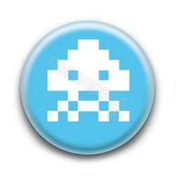 Badge Alien Pixel Turquoise