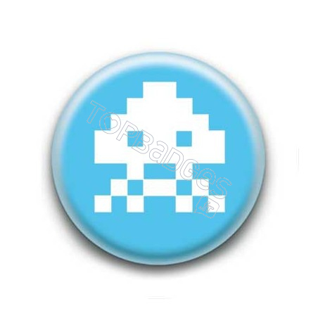 Badge Alien Pixel Turquoise