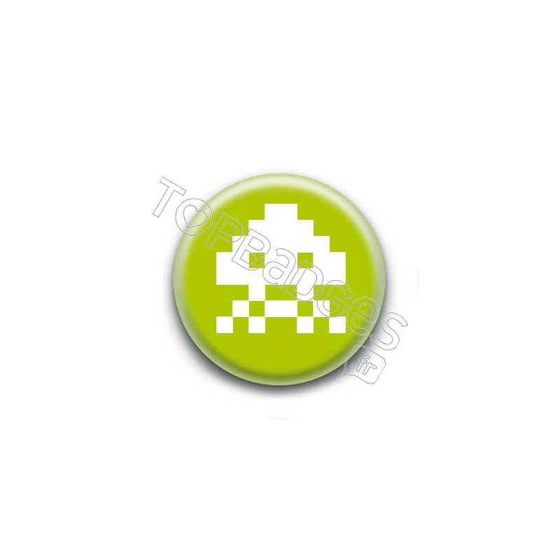 Badge Alien Pixel Vert Anis