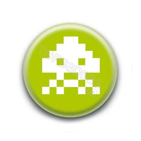 Badge Alien Pixel Vert Anis