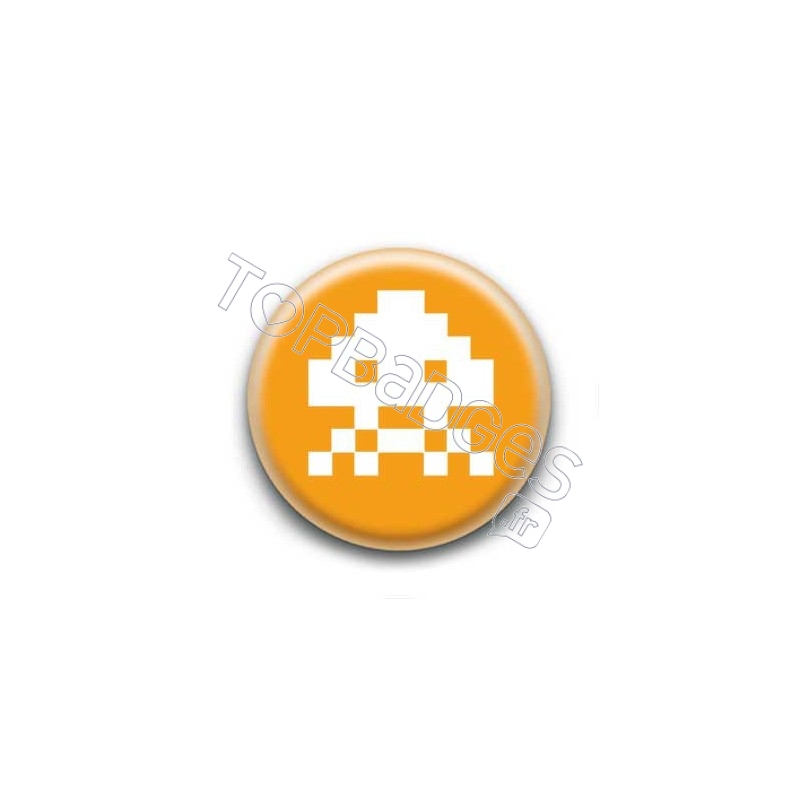 Badge Alien Pixel Orange