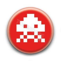 Badge Alien Pixel Rouge