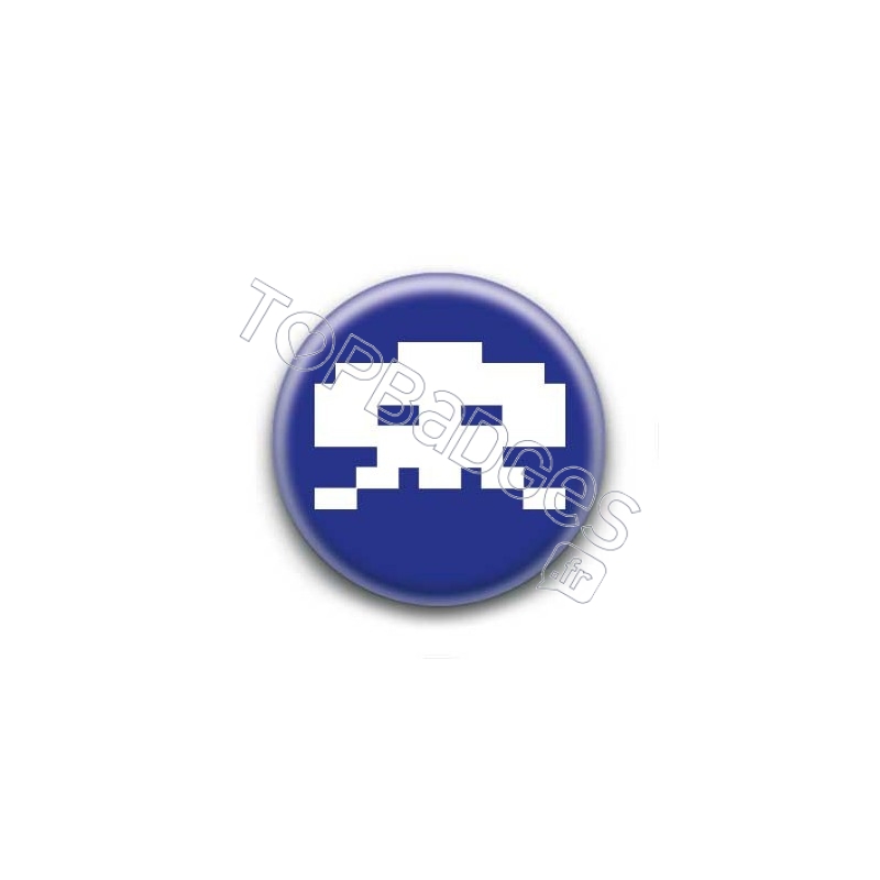 Badge Crâne Pixel Bleu Marine