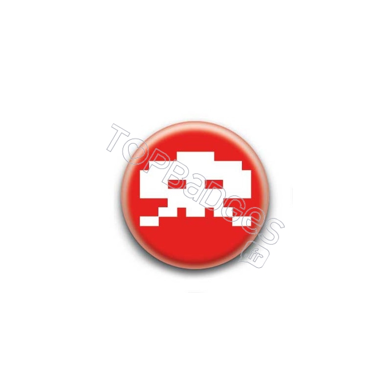 Badge Crâne Pixel Rouge
