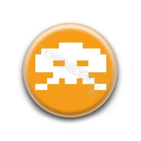 Badge Crâne Pixel Orange