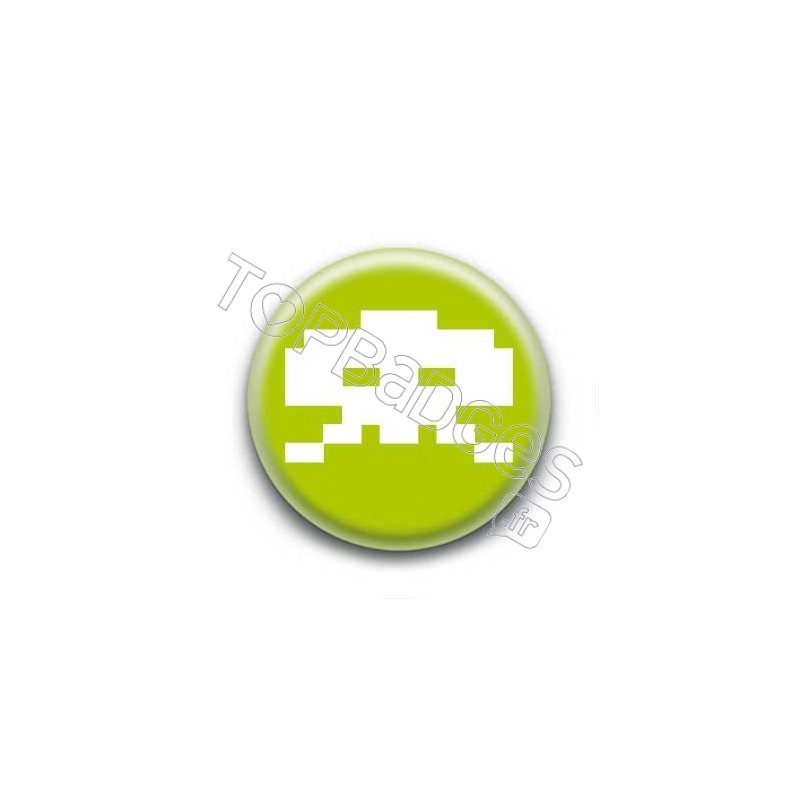 Badge Crâne Pixel Vert Anis
