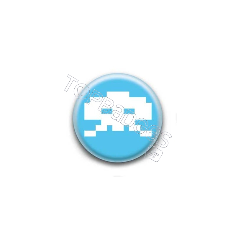 Badge Crâne Pixel Turquoise