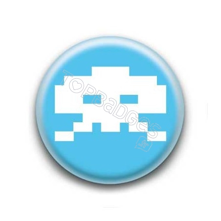 Badge Crâne Pixel Turquoise