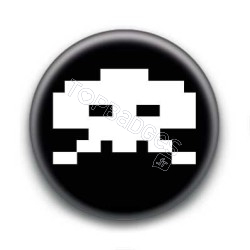 Badge Crâne Pixel Noir