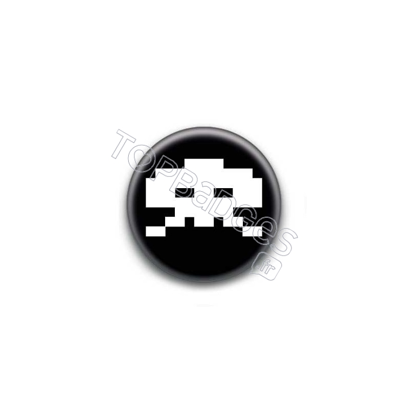 Badge Crâne Pixel Noir