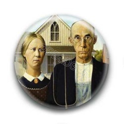 Badge : American Gothic, Grant Wood