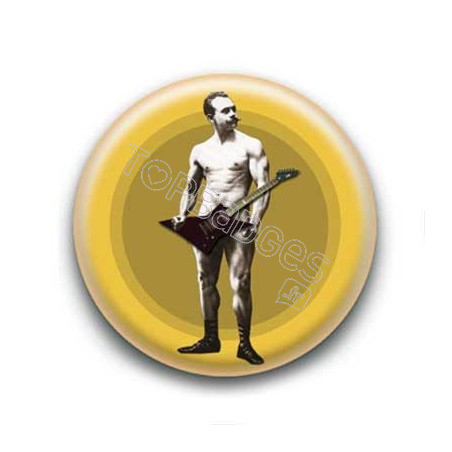 Badge : Guitare, culturiste Edmond Desbonnet