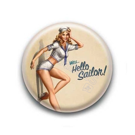 Badge : Pin'up hello sailor