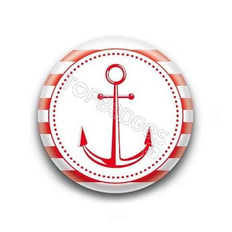 Badge ancre marine rouge