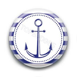 Badge ancre marine bleue