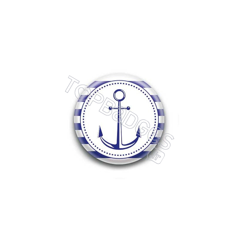 Badge ancre marine bleue