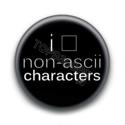 Badge I Love non ascii characters