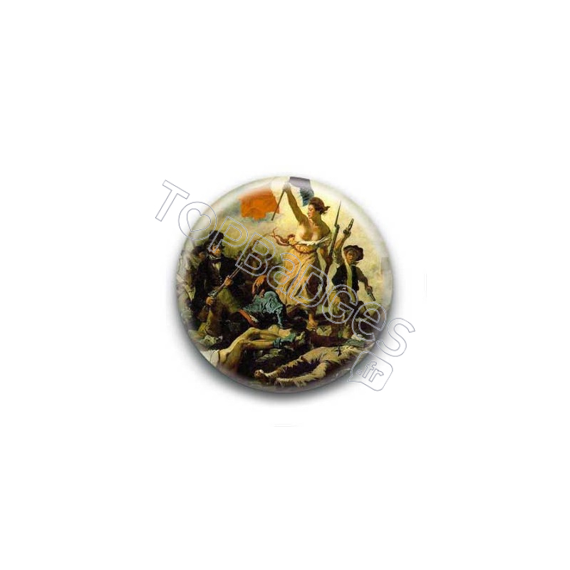 Badge : La liberté guidant le peuple, Eugène Delacroix