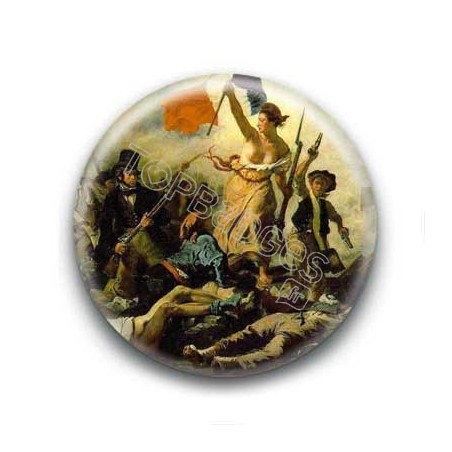 Badge : La liberté guidant le peuple, Eugène Delacroix