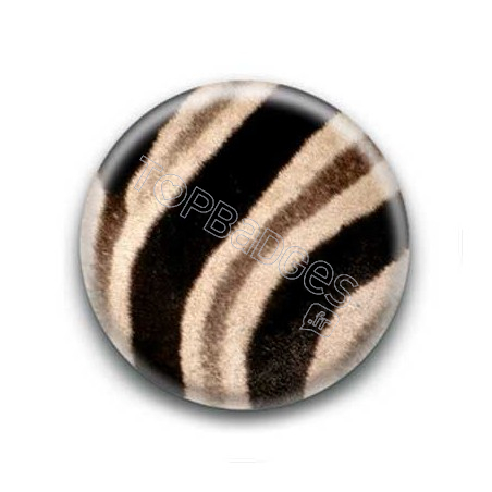 Badge zébré noir et beige