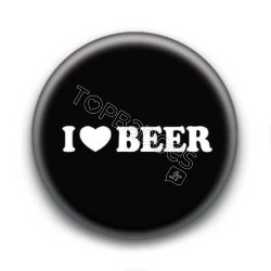 Badge I Love Beer Fond Noir