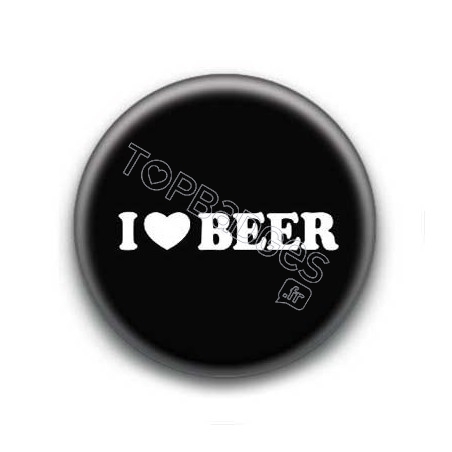 Badge I Love Beer Fond Noir