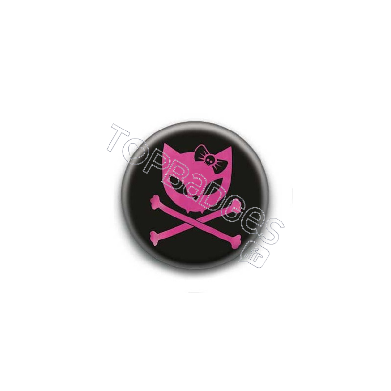 Badge Chat Rose & Rock