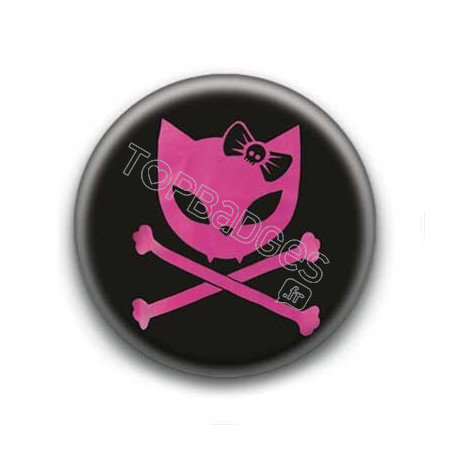 Badge Chat Rose & Rock