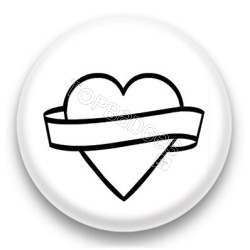 Badge Coeur Tatoo Blanc