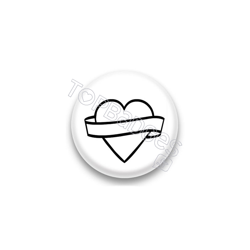 Badge Coeur Tatoo Blanc
